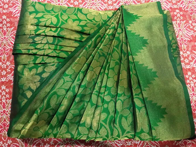 Peaches Silk saree Pre-pleating and box folding service